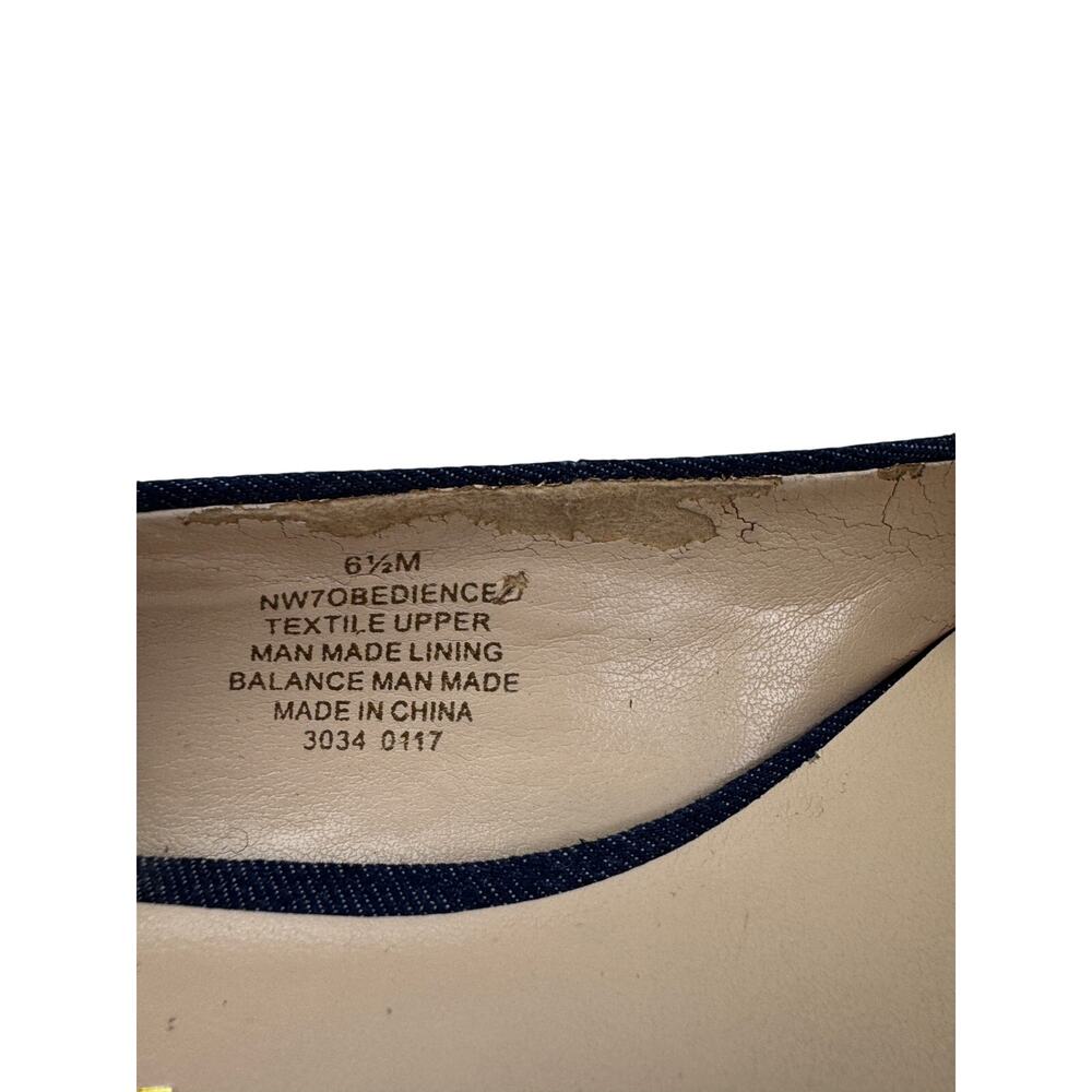 Nine West Obedience Denim Floral Embroidered Pointed Toe Flats Women's Size 6.5 - Picture 11 of 11